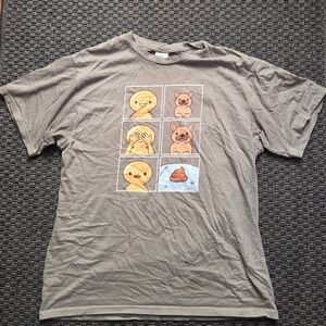 Gildan Gray Short Sleeve Tee with Cartoon Print